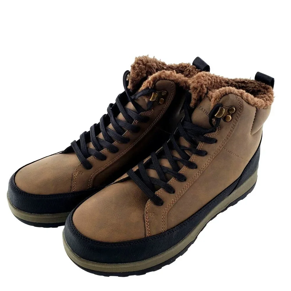 Weatherproof 13 Men Winter Boots Logjam Shearling Lace-up Outdoor Snow Shoes